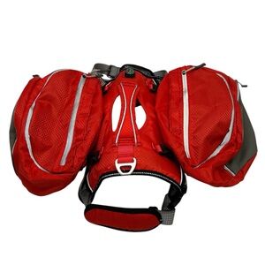 Arcadia Trail Ultimate Backpack Dog Harness Red and Gray Size Medium
